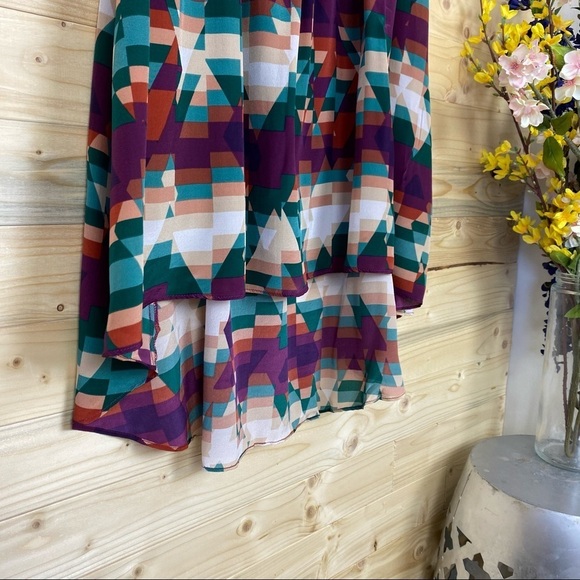 SOLD - Revolve | Line & Dot Geometric Print Silk Dress - Picture 3 of 13